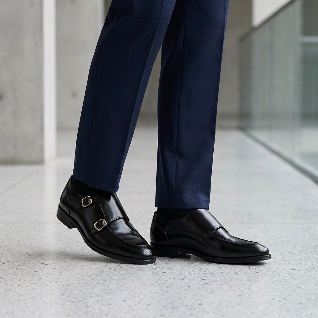 Monk straps shoes - black