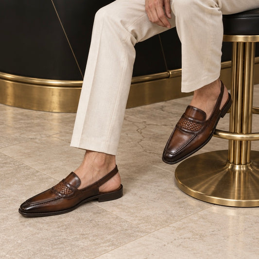 BROWN WEAVING SANDAL