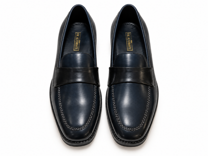 NAVY BLUE SLIP-ONS WITH TWO TONE FINISH