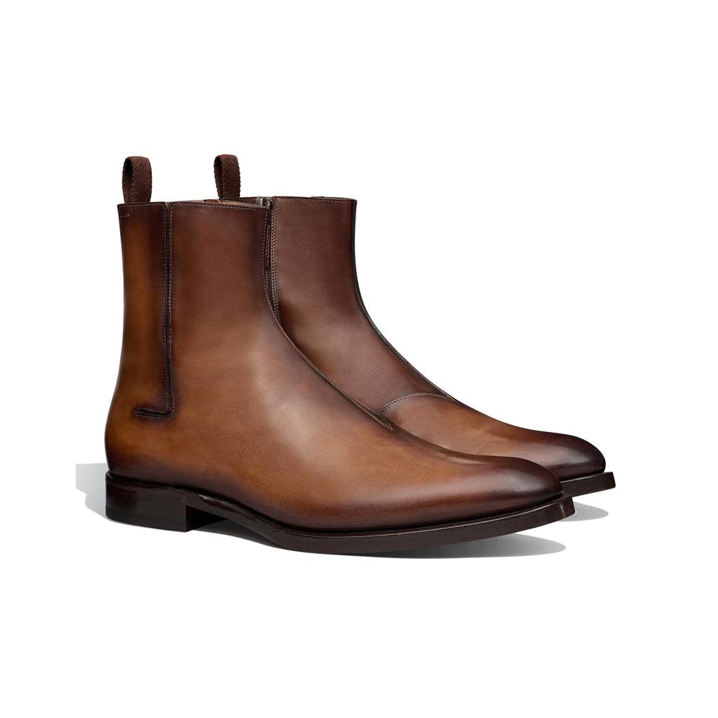 Tan burnished boots