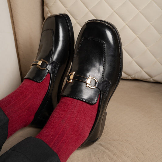 BOX TOE BIT LOAFER- BLACK