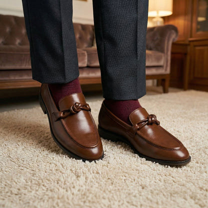 KNOT SLIP-ONS- BROWN