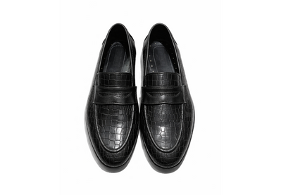 CROCO SLIP-ONS - BLACK
