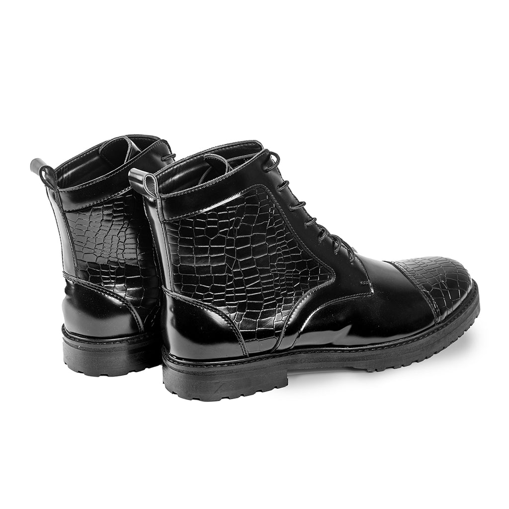 LACE UP ANKLE BOOT BLACK