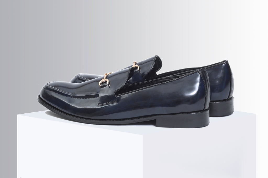 Two-tone slip-ons with buckle Blue