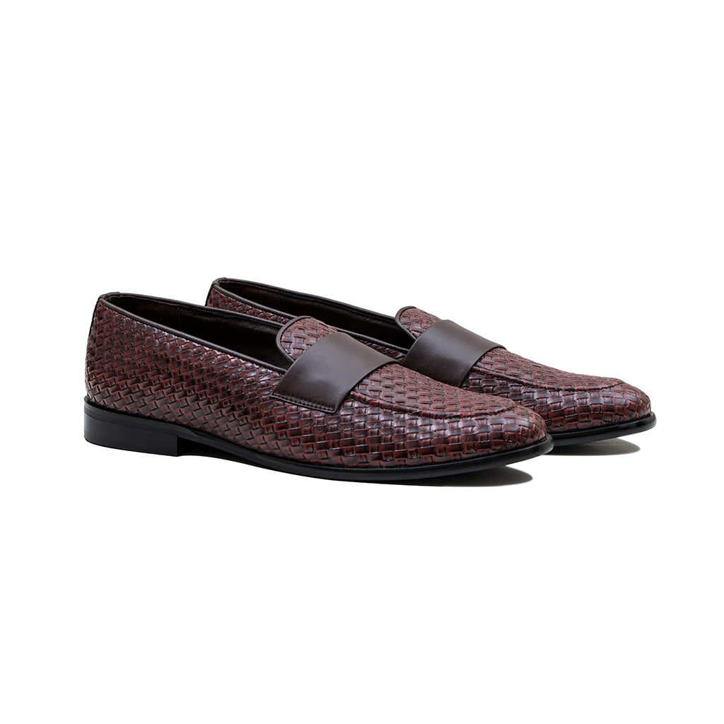 WOVEN SLIP-ONS WITH PU STRAP