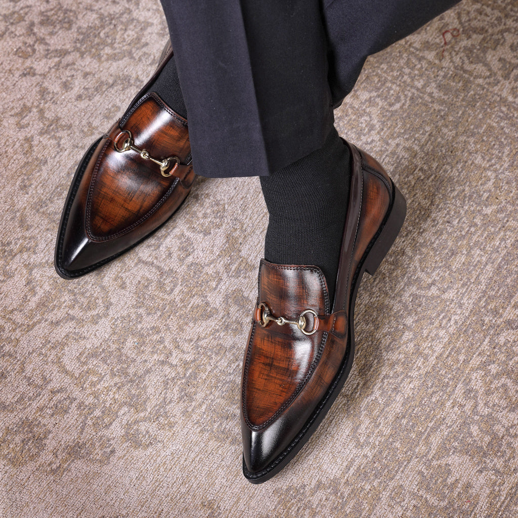 HORSEBIT SLIP-ONS WITH POINTED TOE - HEIGHT ELEVATION