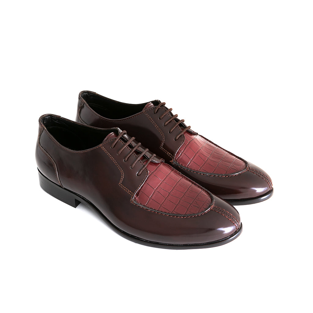 DERBY SHOES WITH CROCO DETAIL - HEIGHT ELEVATION