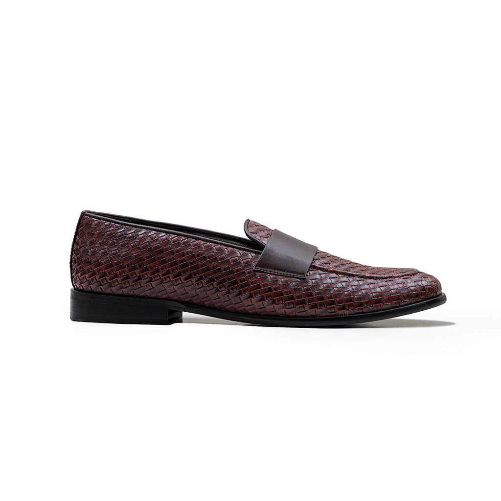 WOVEN SLIP-ONS WITH PU STRAP