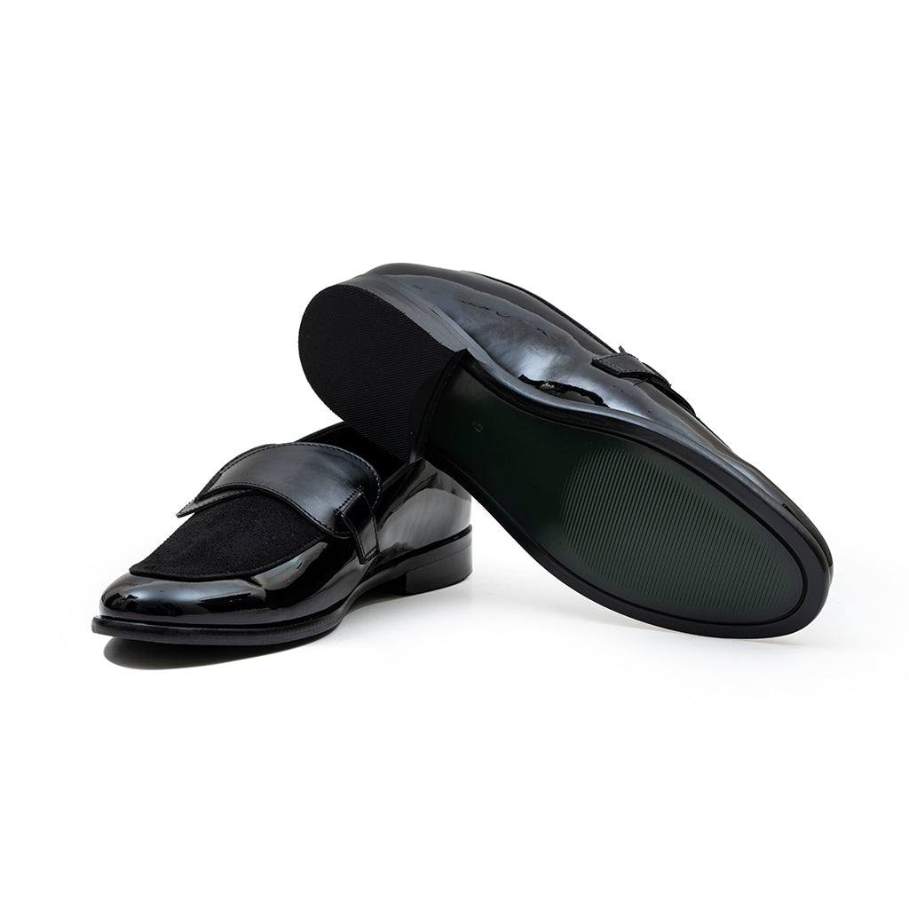 BUTTERFLY PATENT LOAFERS-BLACK