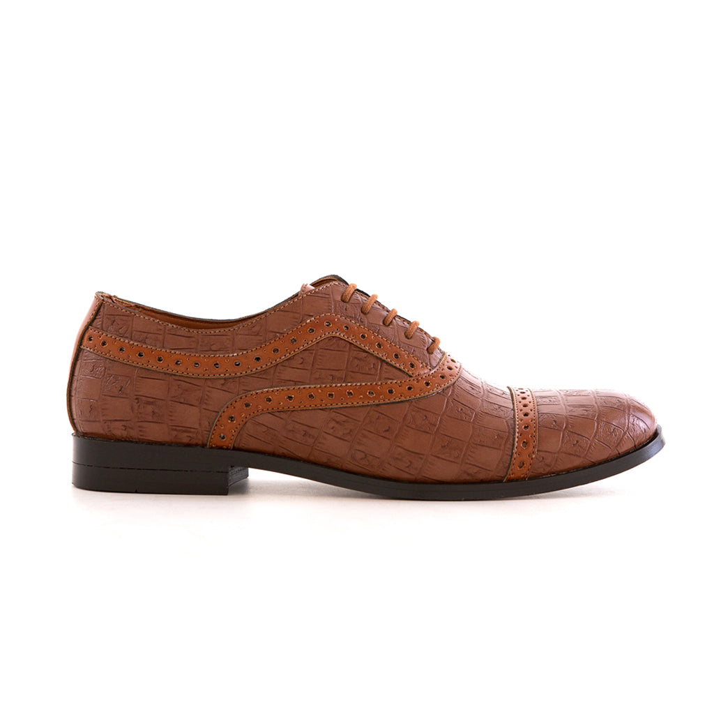 OXFORD SHOES WITH BROGUE DETAIL - HEIGHT ELEVATION
