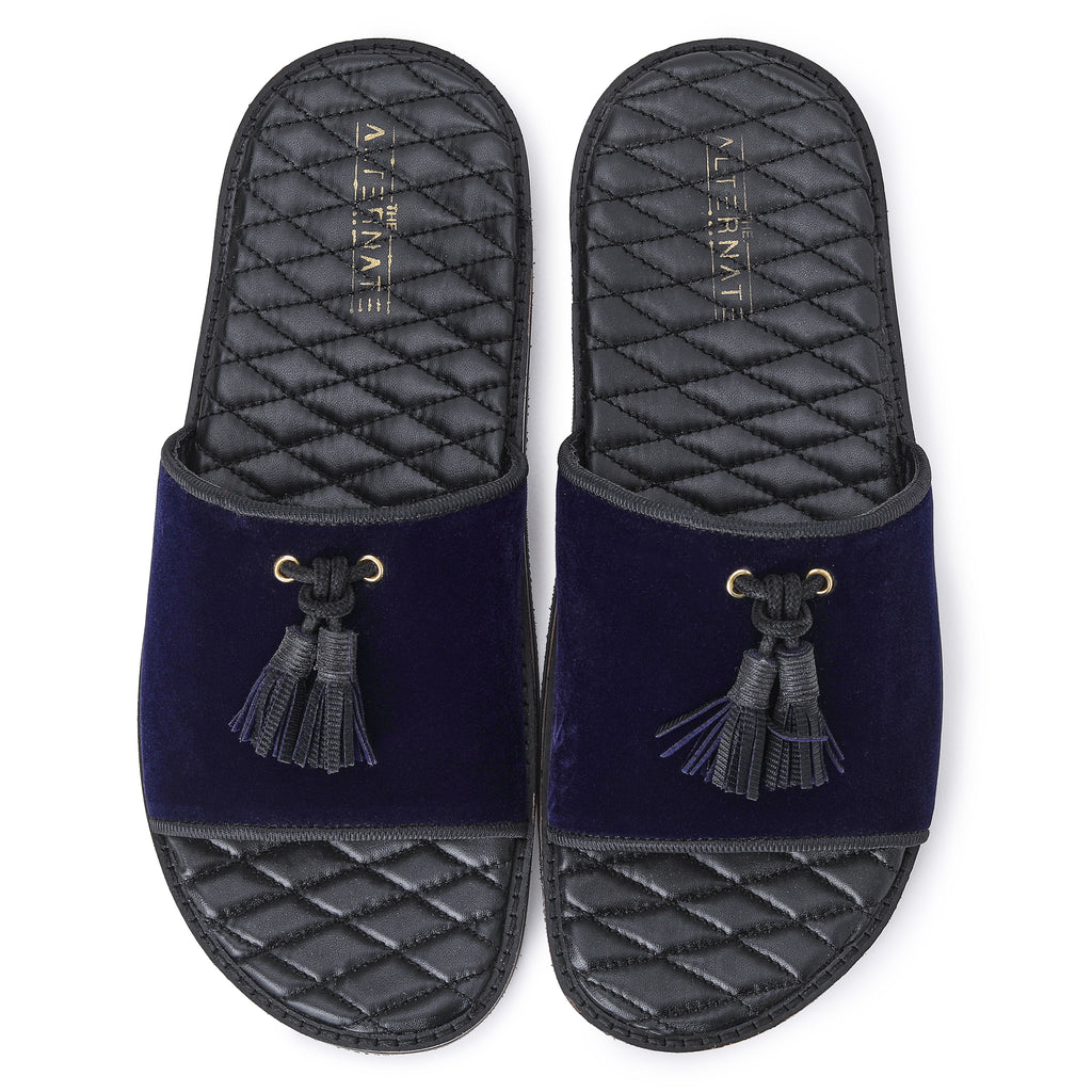 Velvet slides womens cheap