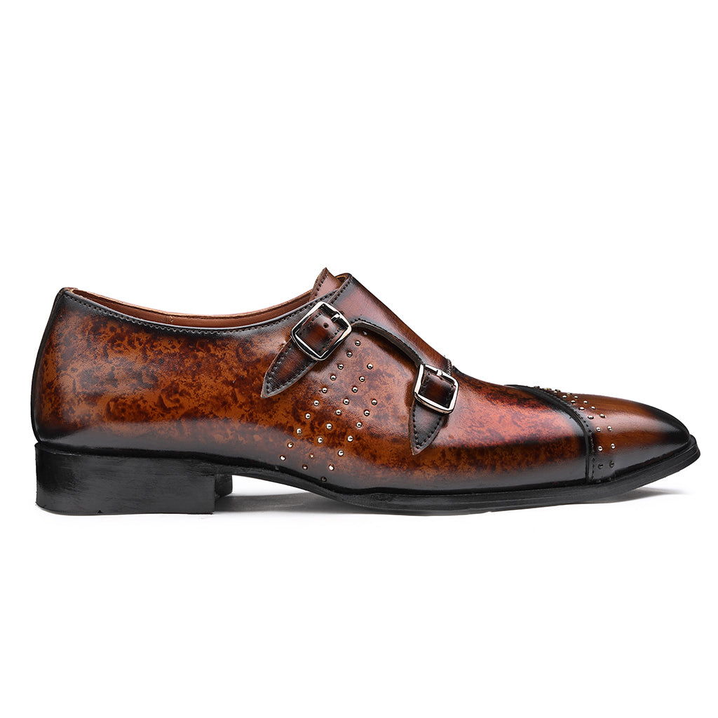 MONK STRAPS WITH METAL STUDS