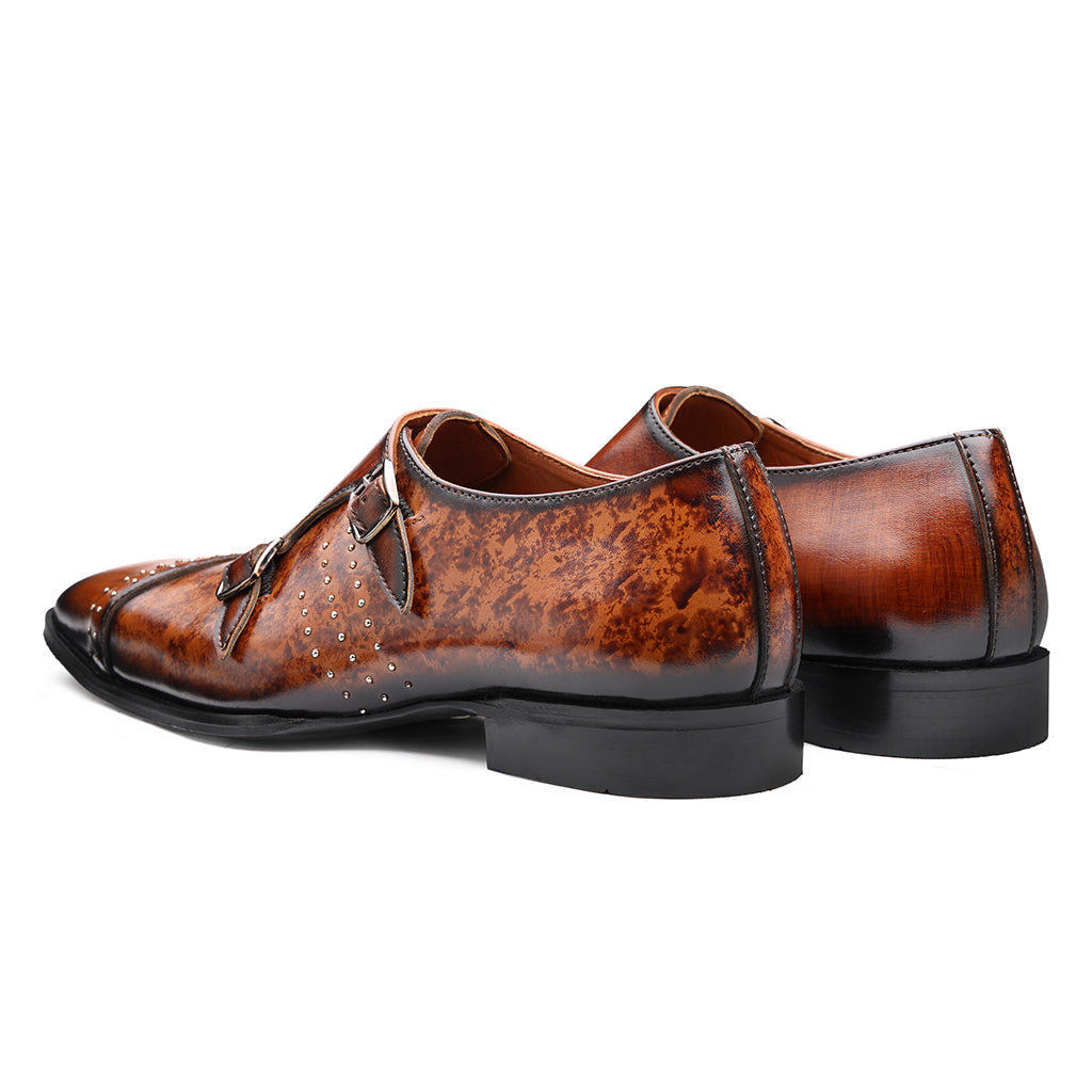 MONK STRAPS WITH METAL STUDS - HEIGHT ELEVATION