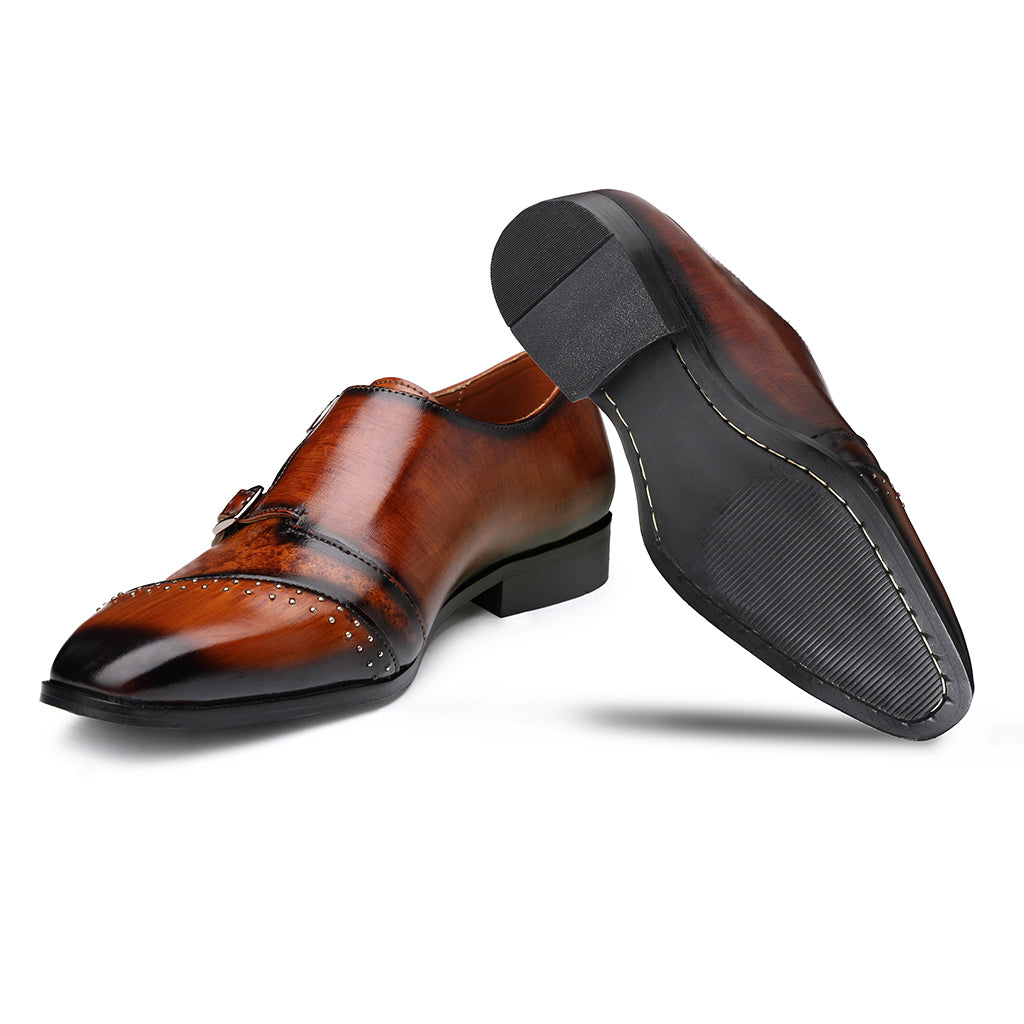 MONK STRAPS WITH METAL STUDS
