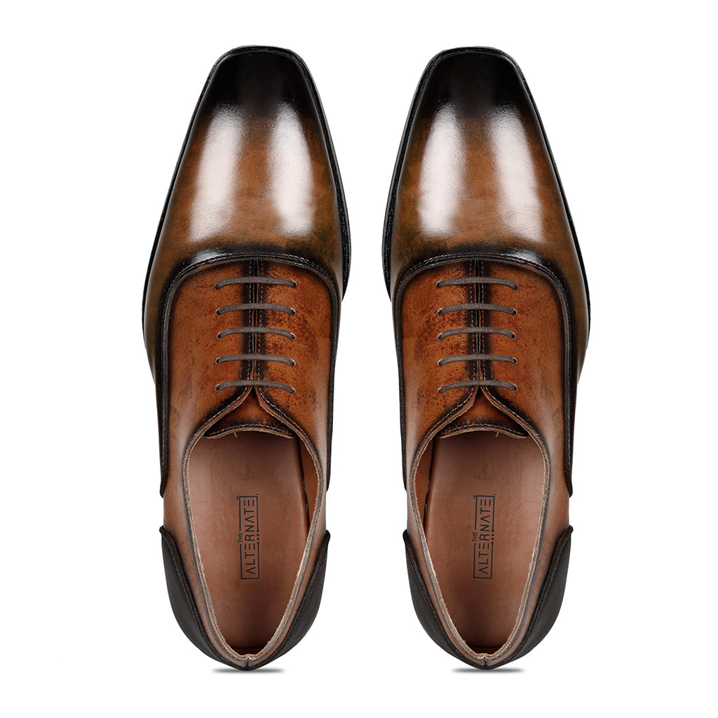 DERBY LACE UP WITH MARBLE PATINA - HEIGHT ELEVATION