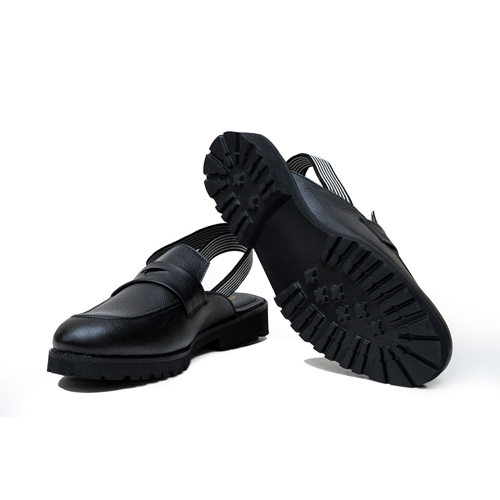 Black chunky mules sales