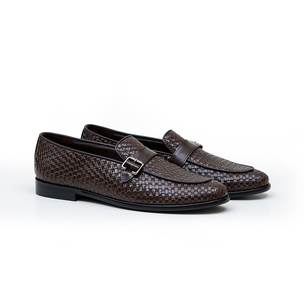 WOVEN SLIP-ONS WITH BUCKLE STRAP