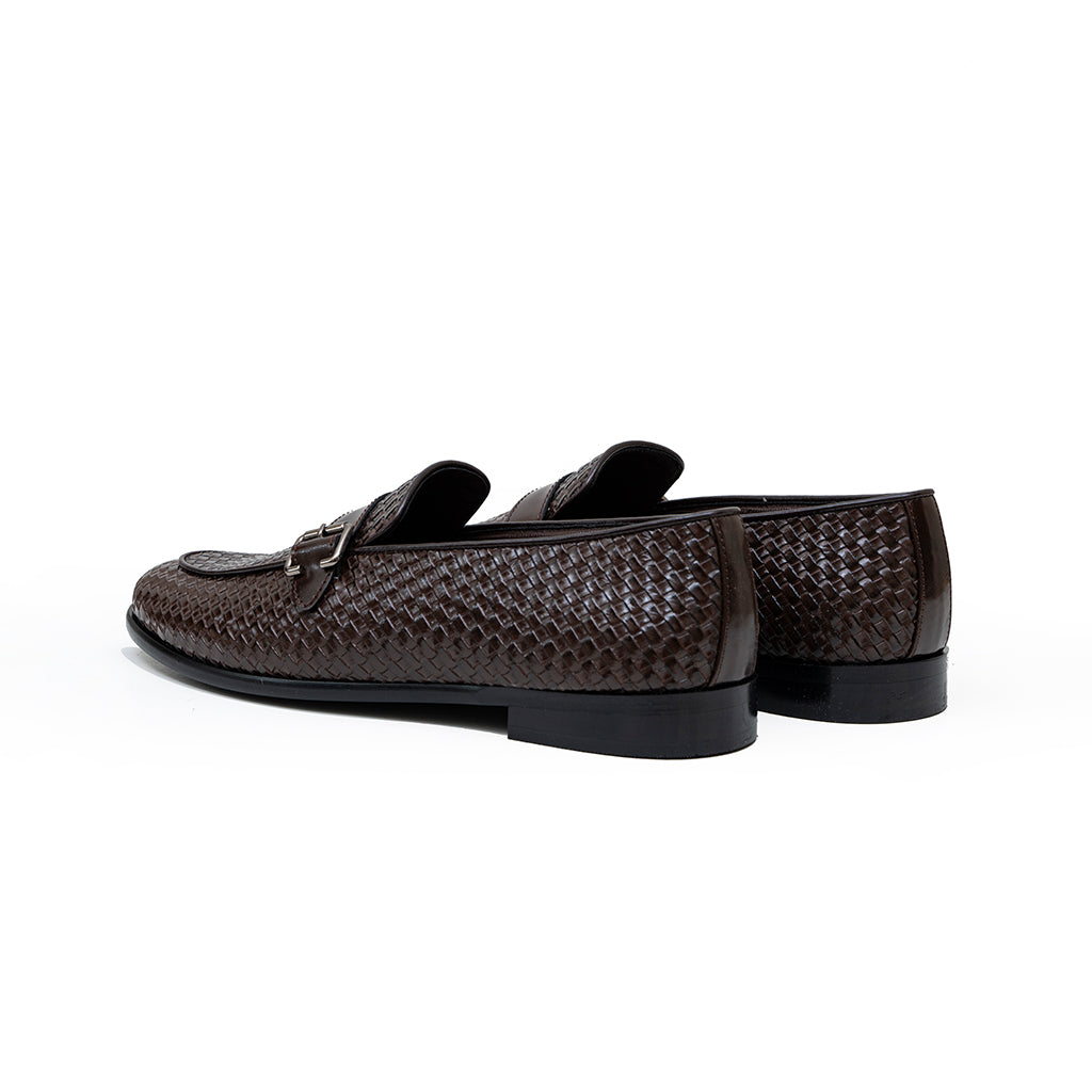 WOVEN SLIP-ONS WITH BUCKLE STRAP