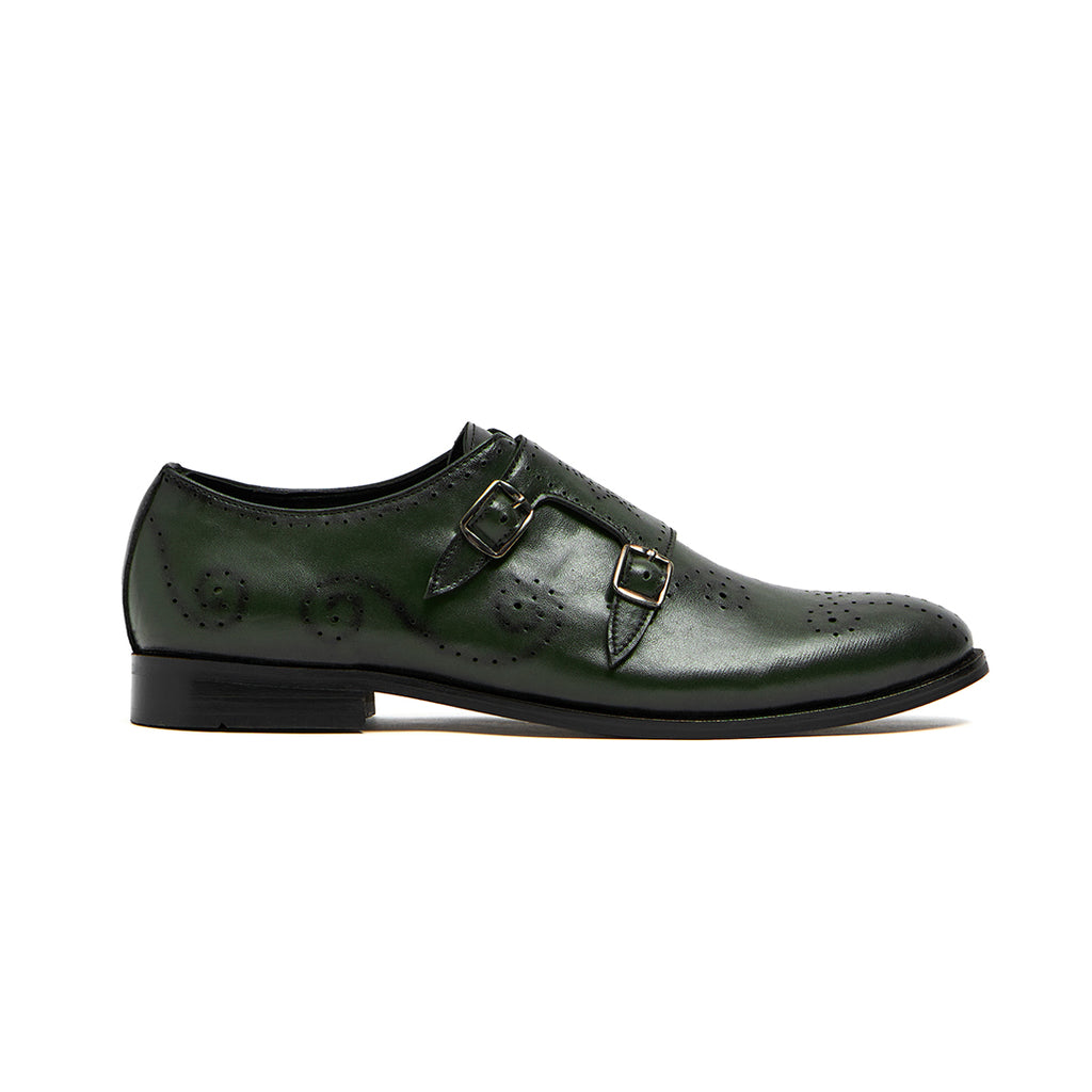 PERFORATED DOUBLE MONK- GREEN