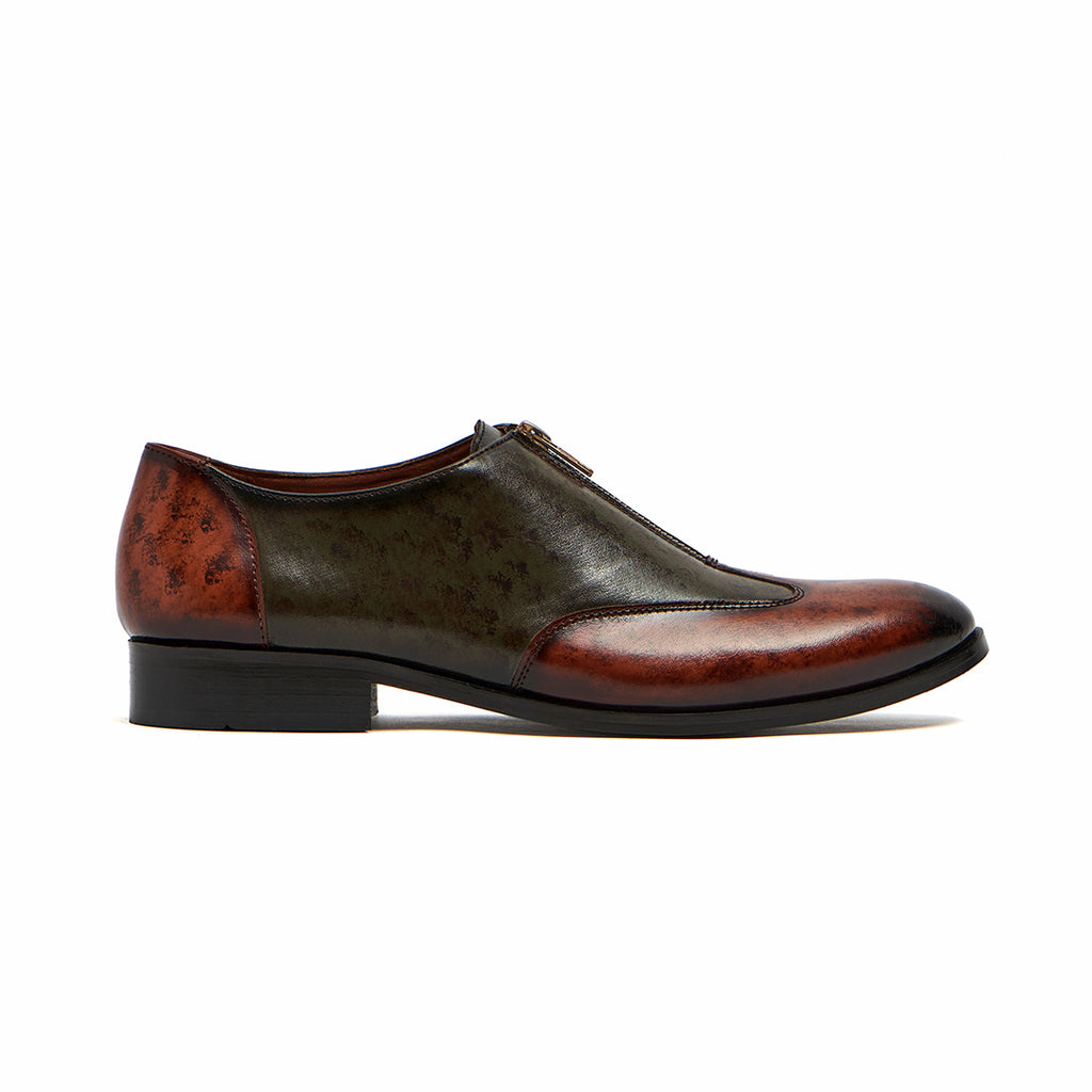 TAN LACE UP WITH POINTED TOE