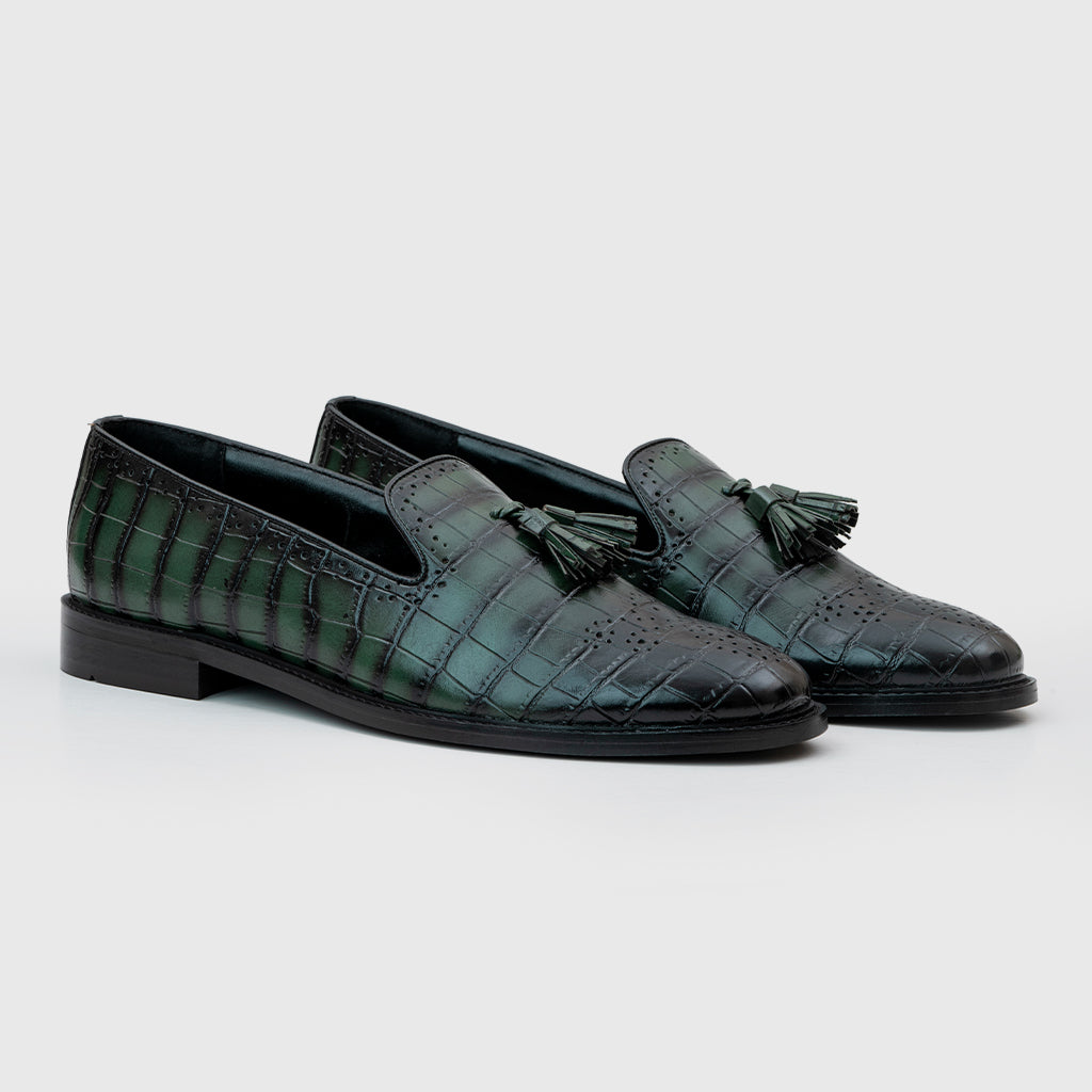 ALLIGATOR SLIP-ONS- GREEN