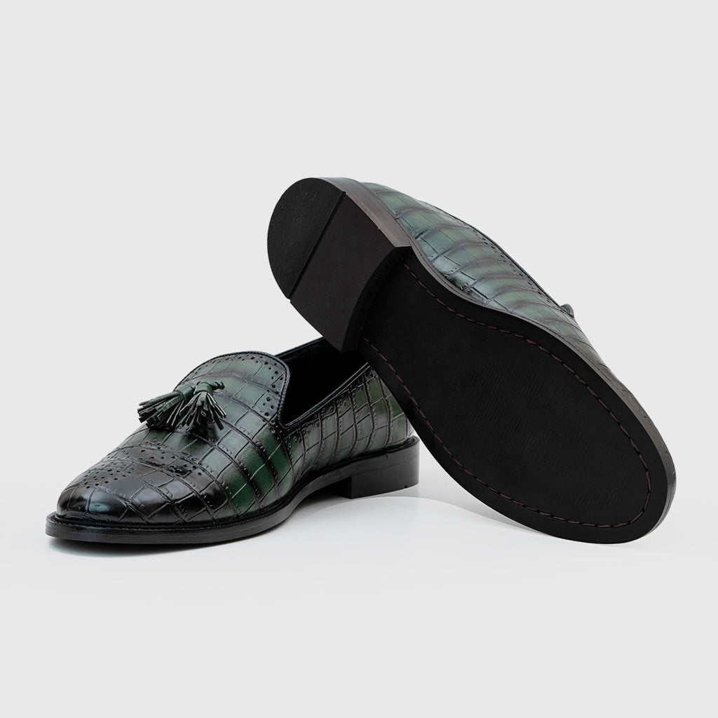 ALLIGATOR SLIP-ONS- GREEN