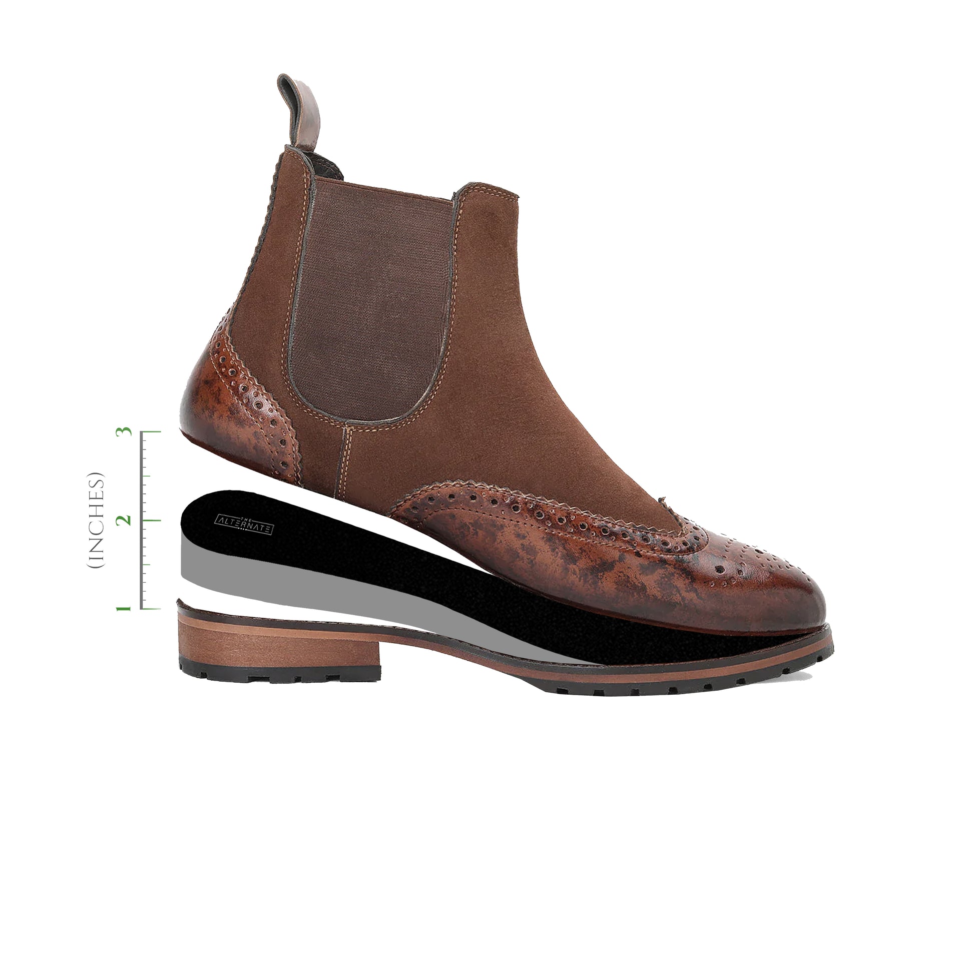 CHELSEA BOOTS WITH PATINA FINISH HEIGHT ELEVATION Inch