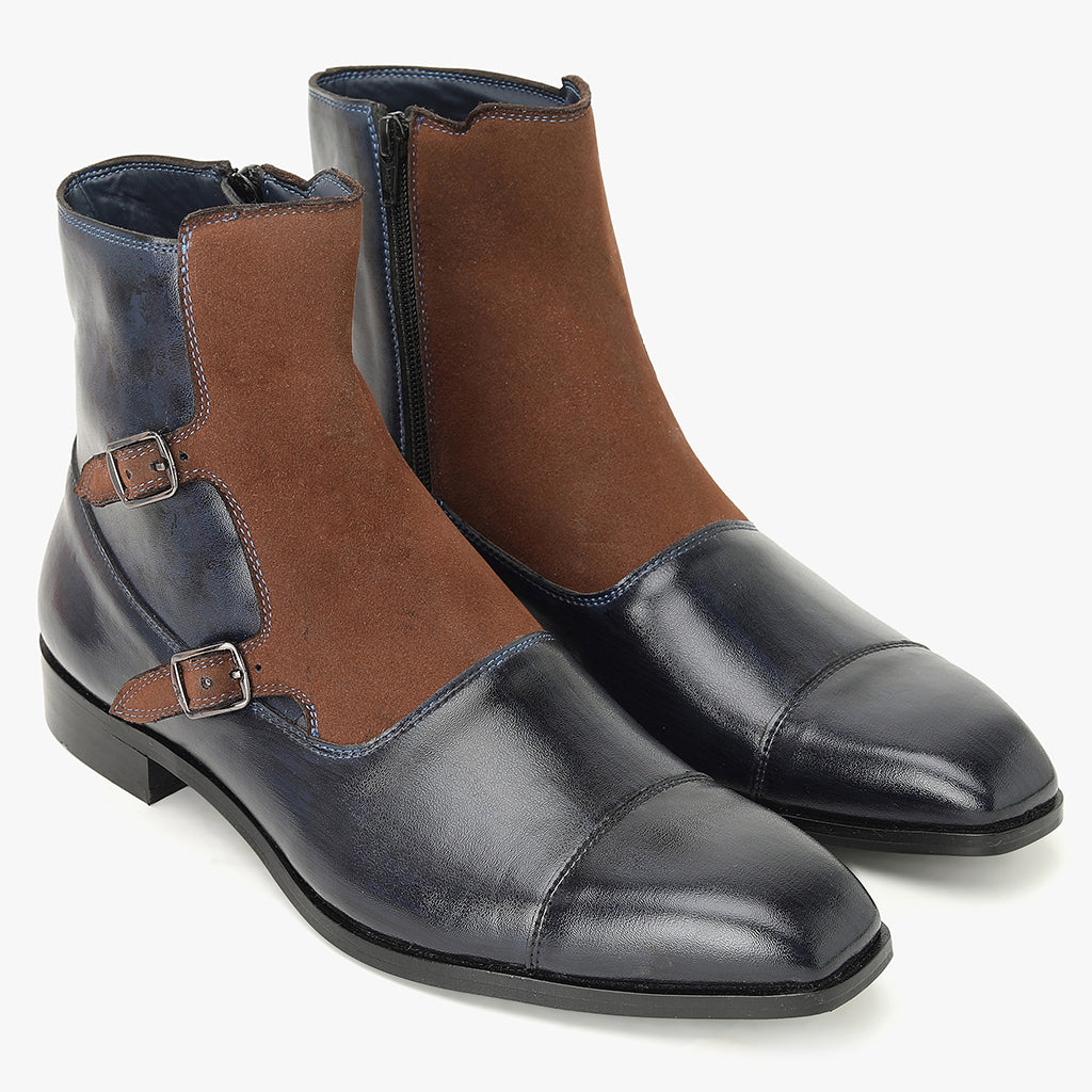 MONK STRAP BOOTS WITH SUEDE STRAP