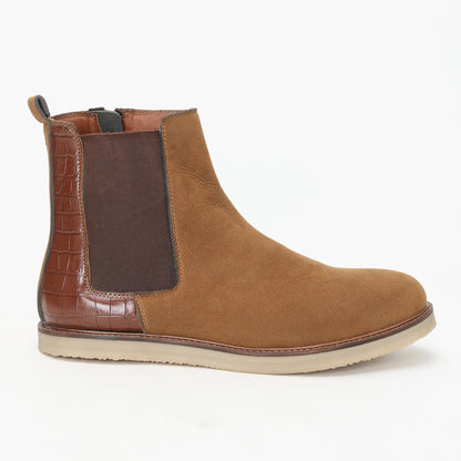 CHELSEA BOOTS WITH CROCO DETAIL