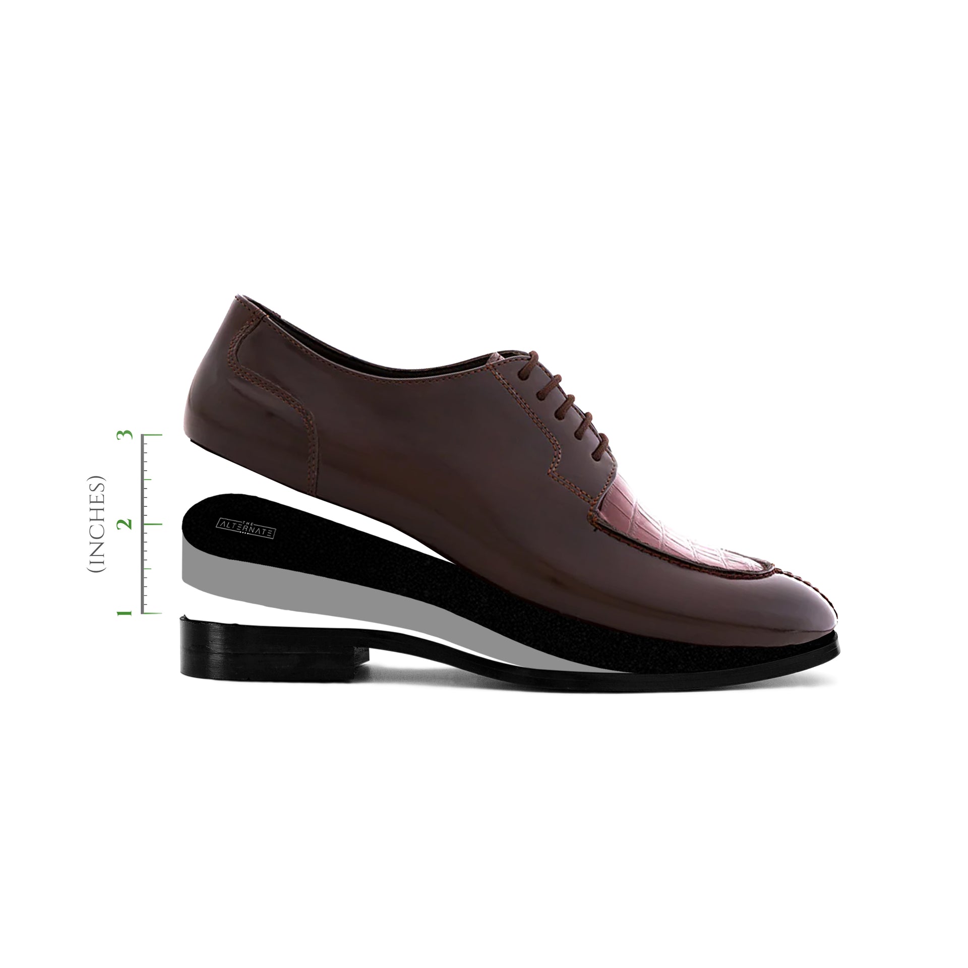 DERBY SHOES WITH CROCO DETAIL HEIGHT ELEVATION – The Alternate