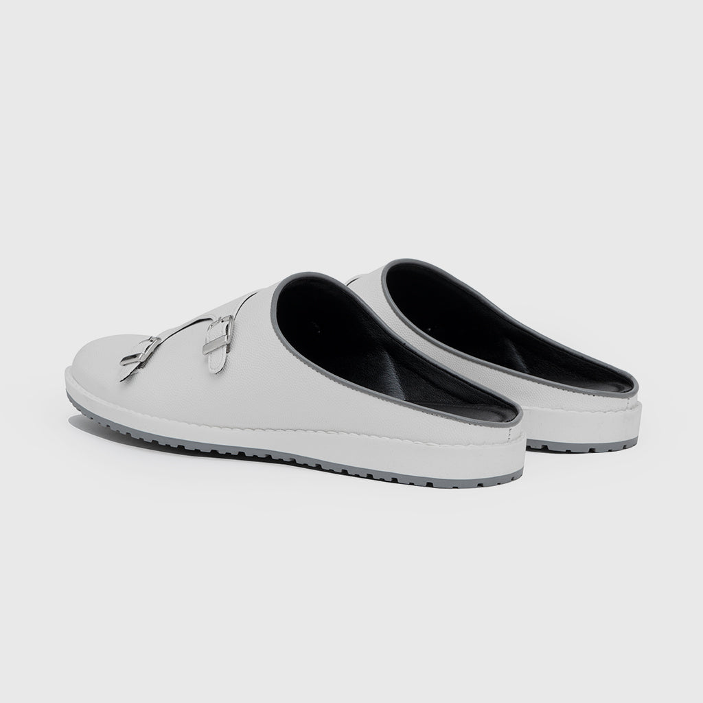 MONK STRAP MULES-WHITE