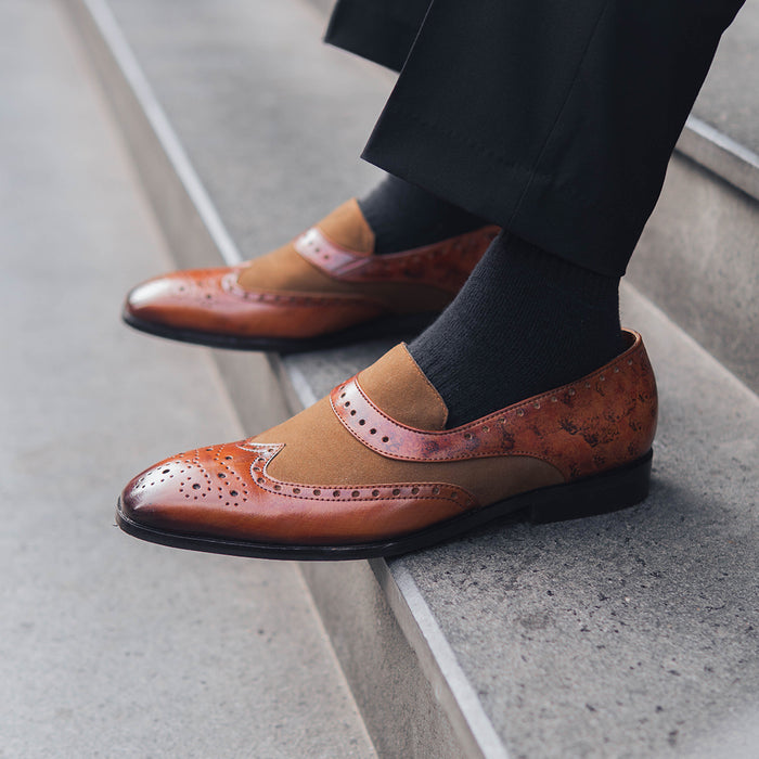 HAND-PAINTED SLIP-ON WITH MEDALLION DETAIL