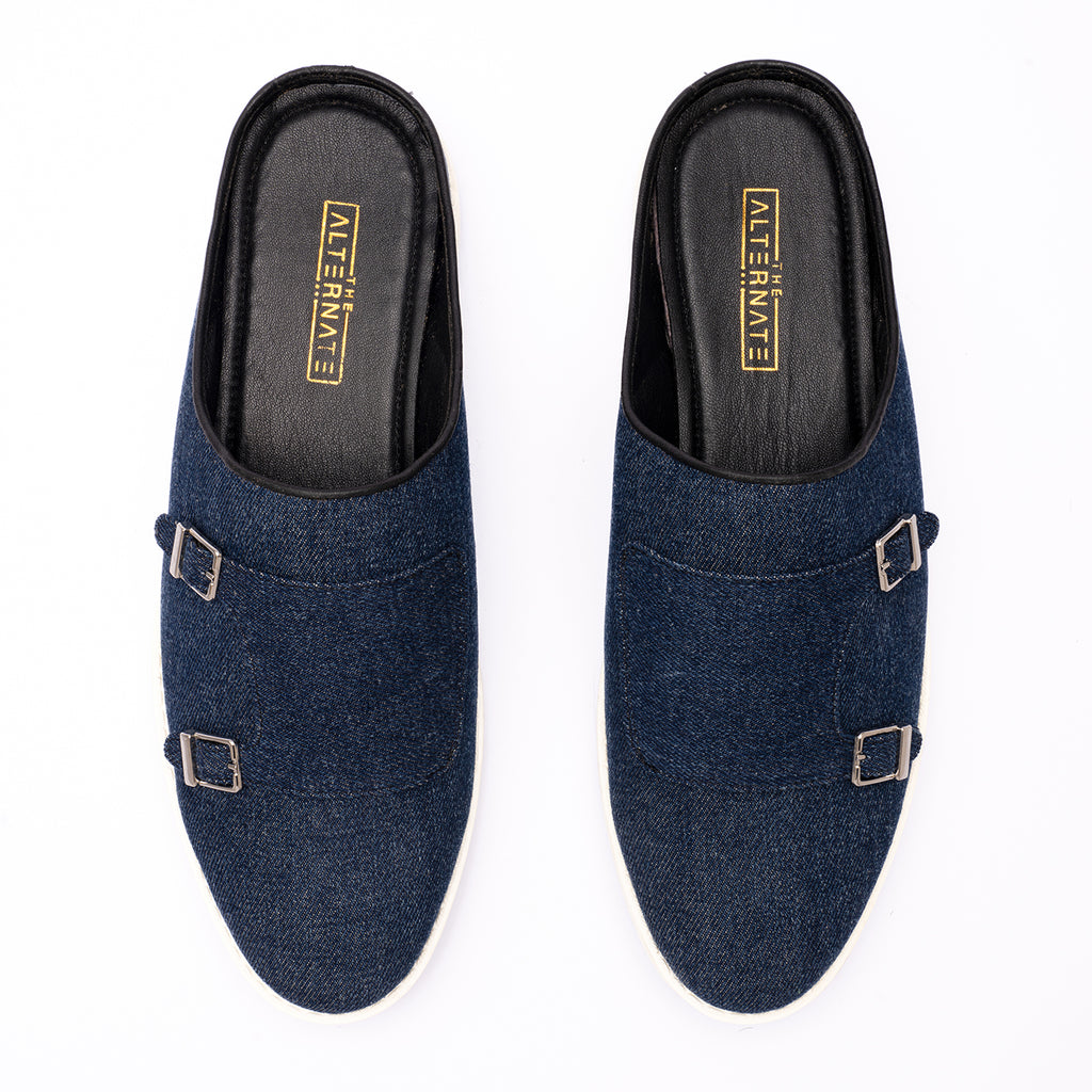 MONK STRAP MULES-BLUE