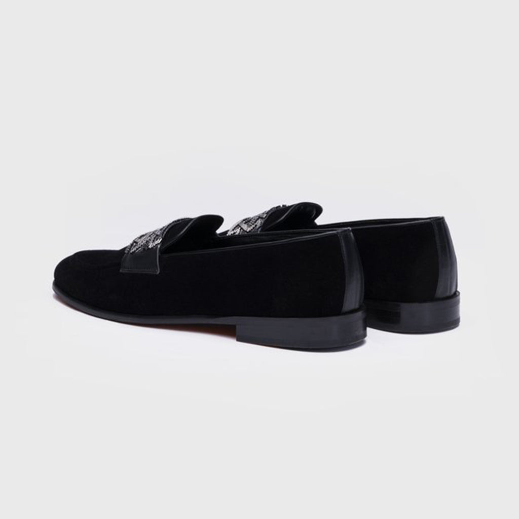 EMBROIDERY SLIP-ONS- BLACK