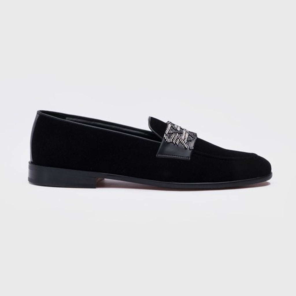 EMBROIDERY SLIP-ONS- BLACK