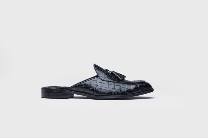 ALLIGATOR MULES-BLACK