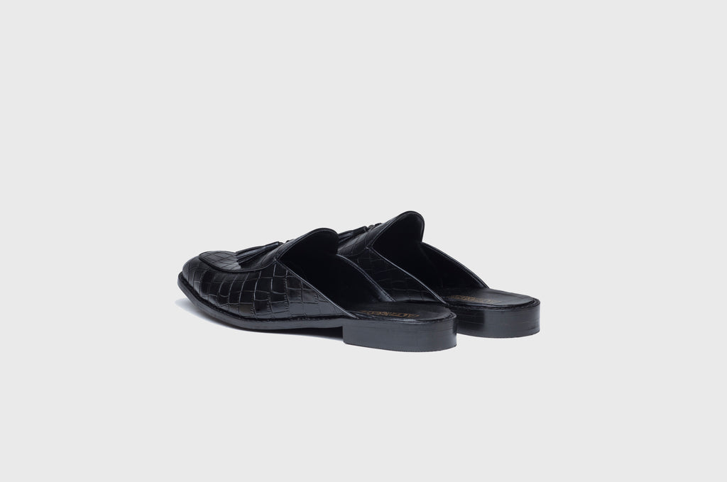 ALLIGATOR MULES-BLACK